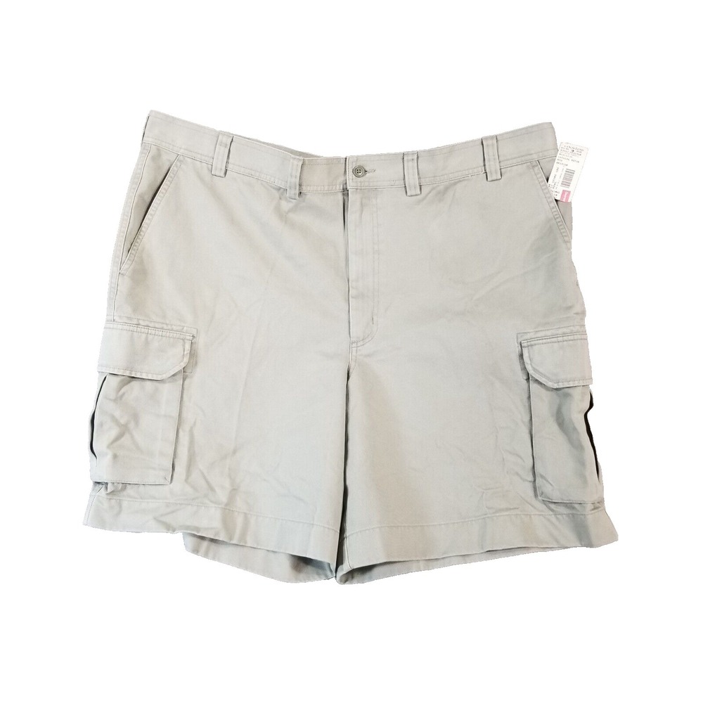 Lands End cargo hiking shorts men's 44x8.5 gray cotton flawed NEW